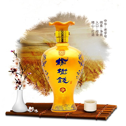 [정품]료수첸주. 교령9(榆树钱酒, 窖龄9) 500ml, 42%Vol