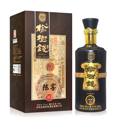 [정품]료수첸주. 진교10(榆树钱酒, 陈窖10) 500ml, 52%Vol