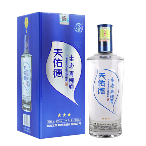 [정품]텐요우더칭커주(天佑德青稞酒),생태3성(生态3星).500ml. 45%vol