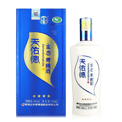 [정품]텐요우더칭커주(天佑德青稞酒),생태4성(生态4星).500ml. 48%vol