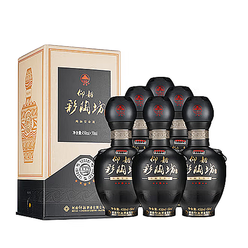 [정품]양샤오차이타오팡(仰韶彩陶坊),흑금오성인화(黑金五星人和) 46% 450ml+70% 50ml