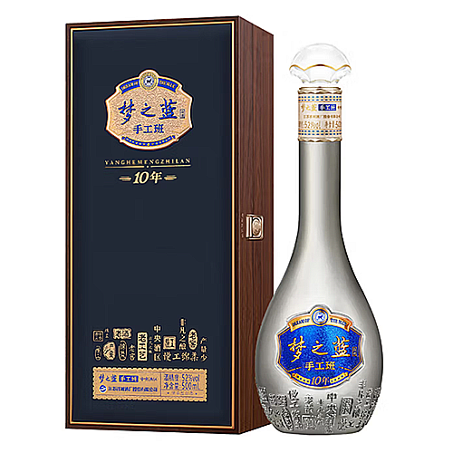 [정품]양허란스징덴(洋河蓝色经典) 몽지람(梦之蓝) 수공반 10년(手工班 10年) 52%Vol. 500ml